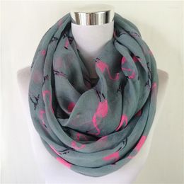 Scarves Fashion Flamingo Print Ring Scarf Bufandas Invierno Mujer Foulard Hiver Femme Animal Warm Infinity For Women