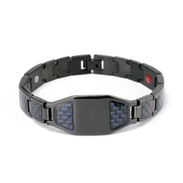 Bangle Mens Titanium Steel Magnetic Blocks Strap Watchband Germanium Bracelet For Arthritis Pain Grade Jewellery Drop Delivery Bracelet Dhhe4