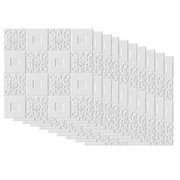 Wall Stickers 10Pcs 3D Self-Adhesive Tile Brick Panel Roof Sticker Foam Wallpapers277o