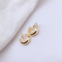 Hoop Earrings Vintage Gold Colour Minimalist C Shape Clip On Non Pierced Cute For Women Trend Jewellery