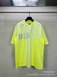 Men's T-Shirts designer luxury Correct version of B gradient yellow tape bandage short sleeved T-shirt casual fashion trend couple same i IK15