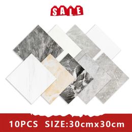 Wallpapers 30cmx30cm Wall Stickers Thick Self Adhesive Tiles Floor Marble Bathroom Ground Waterproof Sticker PVC Wallpaper 231128