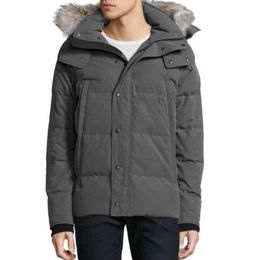 Men's Down Parkas winter men down puffer real wolf fur designer homme jassen outerwear fourrure manteau down jacket coat hiver parkasss