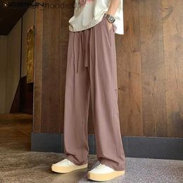 Men's Pants 2023 Korean Style New Men Straight Trousers Thin Loose Casual Streetwear Pantns Solid All-match Long Pants S-5XL L231129