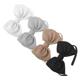 Hair Accessories Classical 6'' Tied Fabric Bow Satin Lined Headband Girl Hairband Handmade DIY Headwear 2023