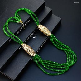 Pendant Necklaces Neovisson Fashion Style Women Multilayer Beads Necklace Morocco Caftan Choker Arab Bride Wedding Jewellery Crystal Chain