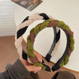 Winter Solid Wool Anti slip Headbands Fashion Hair Accessories For Women Trend Simple Hairband Hair Band Hoop Girl Headwear