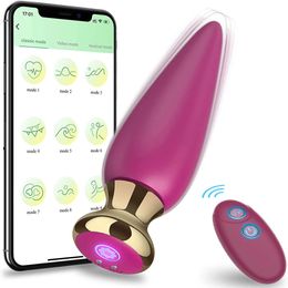 Vibrators Bluetooth Anal Vibrator Wireless APP Remote Anal Plug Sex Toy For Men Women G-spot Dildo Vibrator Butt Plugs Prostate Massager 231128