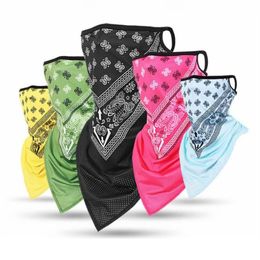 Fashion Unisex Ice Silk Sport Bandana Triangle Pendant Face Mask Tube Scarf Neck Legging Cover Fishing Headband Hiking Accessory227m