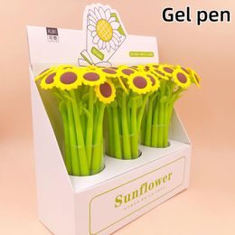 0.5mm Black Gel Ink Pen Cute Kawaii Ballpoint Creative Sunflower School Office Writing Supplies Stationery Kids Gift