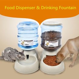 Feeding Home 3.75L Automatic Pet Feeder Drinking Water Fountains For Cats Dogs Large Capacity Plastic Pets Dog Food Bowl Water Dispenser