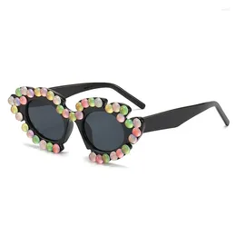 Sunglasses Europe And The United States Multi-color Modelling Glasses Funny Cross Cute Flowers Small Daisies Handmade Pearl