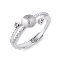 Anello con perla d'acqua dolce Disegni di montaggio per donna Accessori per anelli grezzi in argento sterling 925 con zirconi 5 pezzi251Q