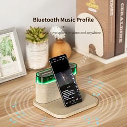 VR AR Devices Wireless Charger Time Alarm Clock LED Digital Blutooth S er Phone Chargers Fast Charging Dock Station for 231128