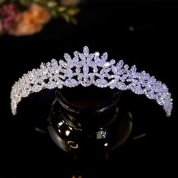 Wedding Hair Jewelry Tiaras Cubic Zirconia Floral Small Crown Wedding Hair Accessories Bridal Headdress Prom Party Jewelry 16th Birthday Gift 231128