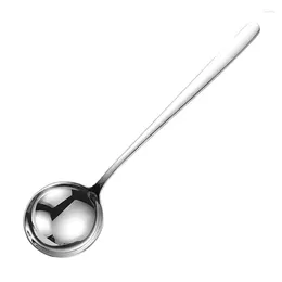 Spoons 1Pc Stainless Steel Big Head Round Spoon Long-Handled Dinner Long Handle Stirring Dessert For Kitchen Accessories Gadgets