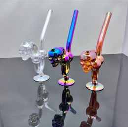 Smoking Pipes Aeecssories Glass Hookahs Bongs Classic Electroplated Painted Skeleton Bone Glass Cigarette Pot