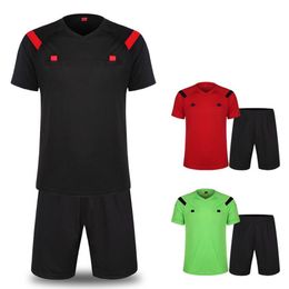 Soccer Referee Suit Set of Solid Colour Soccer Referee Jersey Equipment Short Sleeve Men and Women Professional Competition T Shirt2101