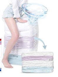 Storage Space saver Vacuum Storage Bags No Pump Needed Cube Extra Large Bag for Blanket Duvet Pillow Bedding Premium Strong ReUsable