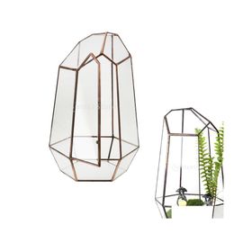 Planters Pots 19Cm Height Irregar Glass Geometric Terrarium Box Tabletop Succent Plant Planter Flower Moss Fern Pot Y200709 Drop D Dho2C