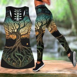 Women's Leggings Summer Fashion Mandala Tree Of Life Print Yoga Suit