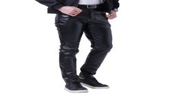 Men039s Pants Spring Motorcycle Skinny Straight Faux Leather Men White Red Slim Fit Thin PU Trousers Brand ClothingMen039s8948289