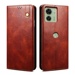 Crazy Horse Cases For MOTO Edge 50 40 Neo S30 G24 G04 G34 G84 G54 G31 G41 E40 4G 5G Wallet Leather Phone Case