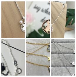 Fami Casual S925 Generous Sweet Sterling Silver Glitter Tus Vintage Patchwork Cartoon Bear Bracelet Ins Korea Creative Hundred Necklaces