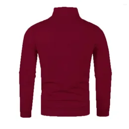 Men's Sweaters Men Zippered Half Turtleneck Sweater Solid Color Winter Stylish Knitted Warm Elastic For Fall/winter