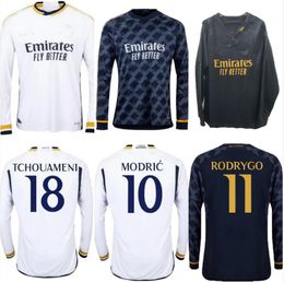 23/24 Real Madrids Long Sleeve BELLINGHAM Soccer Jersey 2023 MODRIC ALABA VINI JR shirt RODRYGO VALVERDE TCHOUAMENI ARDA GULER KROOS Football Uniform top