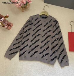 New toddler sweater Slanted letter jacquard boys hoodie Size 100-160 winter kids designer clothes round neck baby pullover Nov25