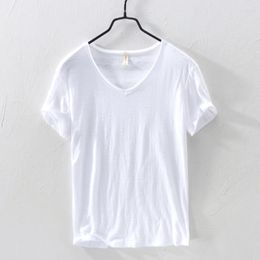 Men's T Shirts 2023 Summer T-Shirt Basic Style Thin Breathable Short Sleeve Guy Cotton Men's Leggings Fashion Casual Male White Grey