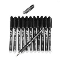 12pcs 0 5mm Erasable Gel Ink Pens Smooth Handwriting School Stationery Supplies Black Colour