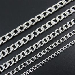 10meter 4 6 7 8mm in Bulk Jewellery Making Lot Metres Bevelled Flat Figaro Stainless Steel Unfinished 1;1 NK Chain DIY Jewellery Findin2555