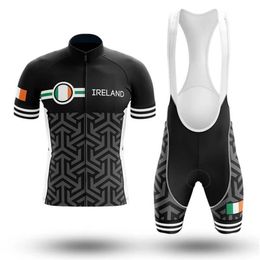 New 2022 Ireland Black Cycling team jersey 19D pad Bike shorts set quick dry Ropa Ciclismo Mens pro BICYCLING Maillot Culotte wear2349