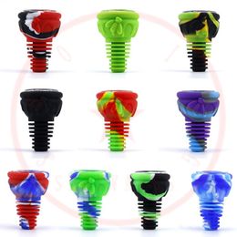 New Style Colourful Wasp Silicone Smoking Bubble 14MM 18MM Male Dual Joint Dry Herb Tobacco Philtre Nineholes Bowl Oil Rigs Waterpipe Bong DownStem Cigarette Holder