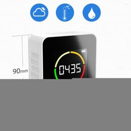 Air Quality Detector Digital Display Thermometer Hygrometer Concentration Analyzer With LCD Screen Infrared White
