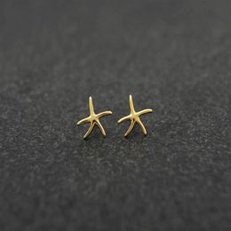 Fashion starfish stud earrings zinc alloy silver plated stud earring Marine biological stud earrings for women whole236c