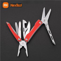 Openers Xiaomi NexTool Red / Green Mini Flagship 10 IN 1 Multi Functional Folding EDC Hand Tool Screwdriver Pliers Bottle Opener Outdoor