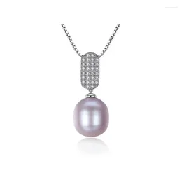 Chains Uunico 925 Sterling Silver Pearl Pendant Necklace For Women Female Pendants Birthday Jewellery Gift Her