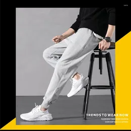 Men's Pants Casual Business Stretch Slim Fit Elastic Waist Jogger Korean Classic Black Grey Male Brand Trousers