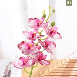 Decorative Flowers & Wreaths Artificial Pvc Butterfly Orchid Phalaenopsis Bouquet For Wedding Christams DIY Home Decoration Fake Garden Pott