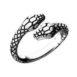 Vintage Double Head Snake Rings for Women and Men Ladies Finger Ring Jewellery Unisex Open Adjustable Size Animal Ring Man2692