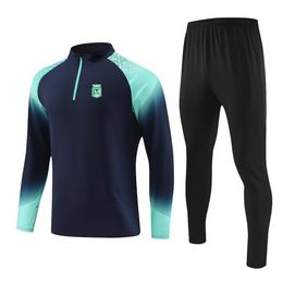 Atletico Nacional Men's leisure sportswear outdoor sports clothing adult semi-zipper breathable sweatshirt jogging casual long sleeve suit