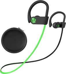 Bluetooth wireless headphones earhook long battery life for sports fitness stereo waterproof headphones 4LASL