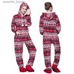 Women's Sleep Lounge Christmas Adult One-piece Pajamas for Women Zip Up Prints Hooded Onesies Come Mens and Womens Matching Holiday Jumpsuits L231129