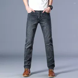 Men's Jeans Moustache Effect Mid Rise Denim Medium Calca Masculina Top Brand Men