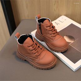 Boots Autumn Winter Boys Girls Short Ankle Children Casual Shoes Toddlers Kids Soft Bottom Leather Sneakers