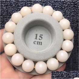 Beaded Beaded Strands Wholesale 10 Pcs Natural White Bodhi Root Bracelet Round Beads Seed Womens Single Circle Bracelets 12Mm Buddha D Dhtuw