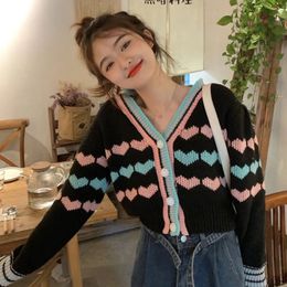 Womens Knits Tees Women Cardigan One Size Long Sleeve Top Casual TShirt Colorblock Vneck Knitted Coat 231129
